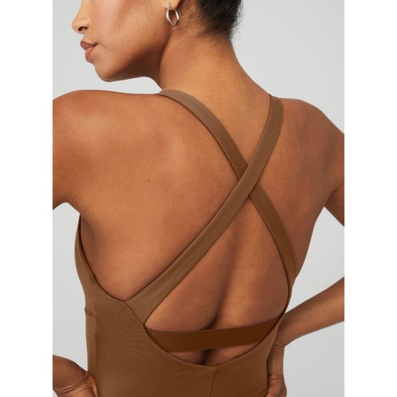 🏷️NWT ALO Yoga Airbrush Physique Capri Onesie In Cinnamon Brown - Various Sizes - Picture 4 of 15